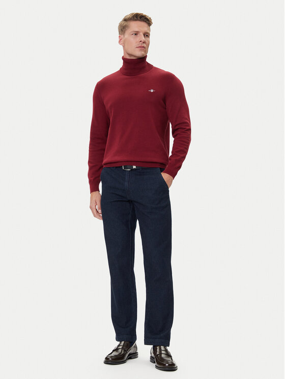 Gant Gant Rollkragenpullover 8030563 Dunkelrot Regular Fit