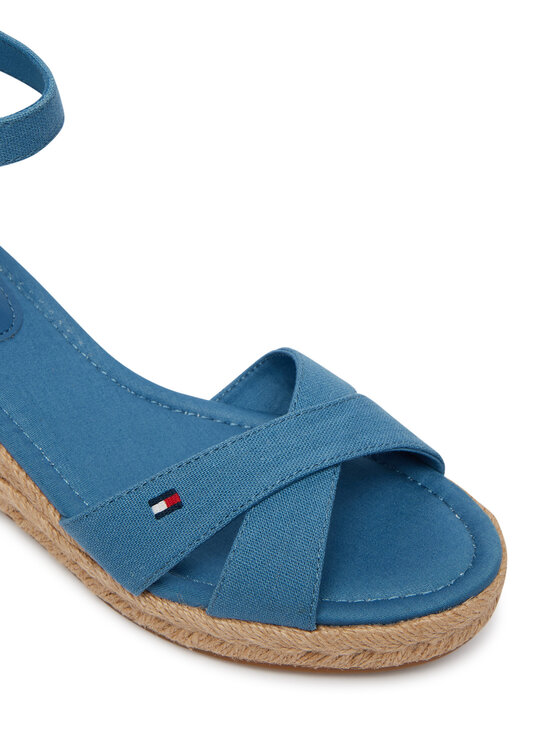 Tommy Hilfiger Tommy Hilfiger Espadrile Hemp Crossover Strap Wedge Espadrilles FW0FW09332 Albastru
