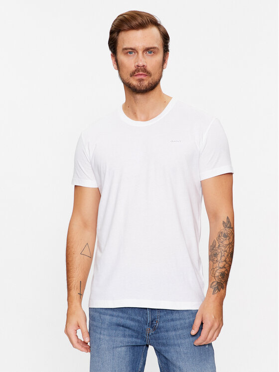 Gant Gant Póló szett C-Neck 2 Pack 900002008 Fehér Regular Fit