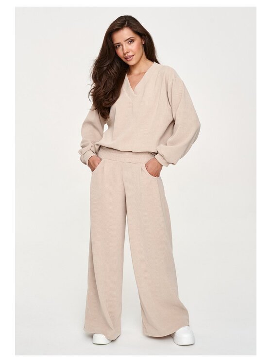 Makadamia Makadamia Dres M952 Beżowy Loose Fit