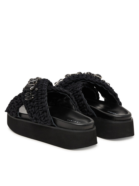 Inuikii Inuikii Papucs Woven Stones Platform 1004.005.0043 Fekete