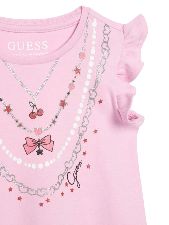 Guess Guess Každodenné šaty K6RK02 KA6W4 Ružová Regular Fit