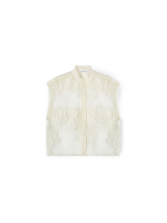 Motivi Motivi Camicia 5018W000504N011 Crema Boxy Fit