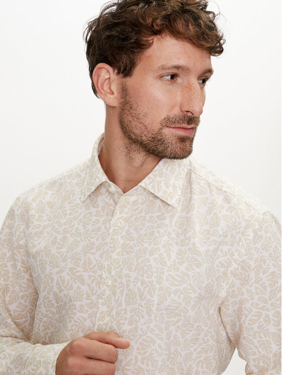BOSS Boss Camicia C-Hal-Kent-C1-223 50513648 Écru Casual Fit