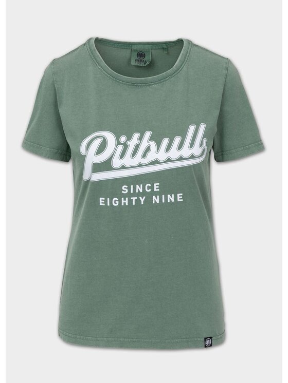 PITBULL PITBULL T-Shirt Koszulka damska ANGEL LOGO XS Zielony Regular Fit