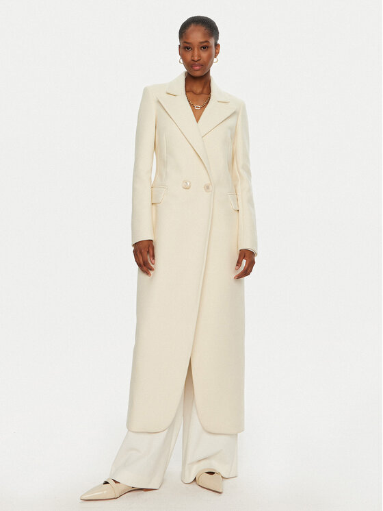 YES LONDON YES LONDON Cappotto di lana CD1184/ECO Écru Regular Fit