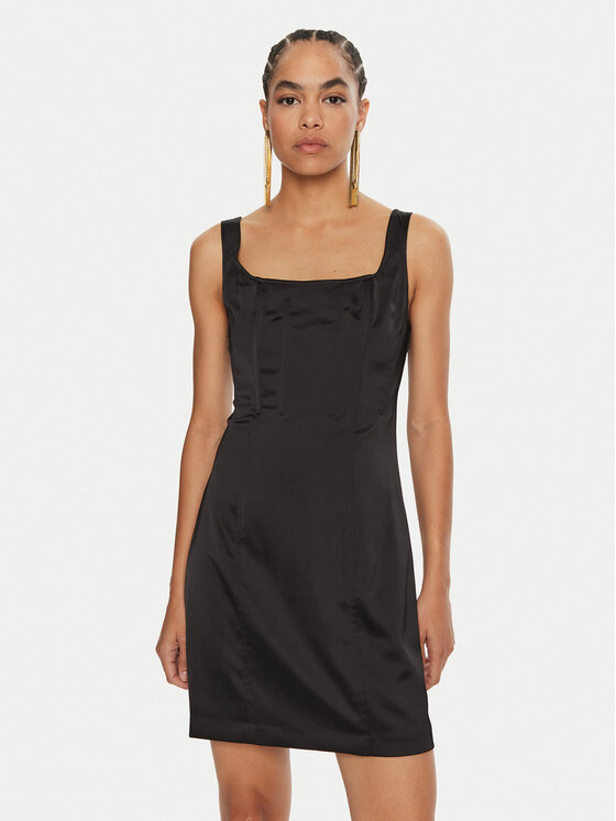 Guess Guess Kokteilinė suknelė Sia W4BK0F WDEE2 Juoda Slim Fit