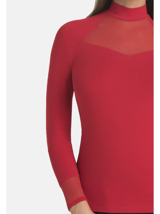 Teyli Teyli Golf damski z wiskozy Mila Czerwony Standard Fit