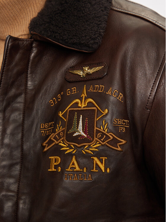 Aeronautica Militare Aeronautica Militare Μπουφάν δερμάτινο 242PN952PL147 Καφέ Regular Fit