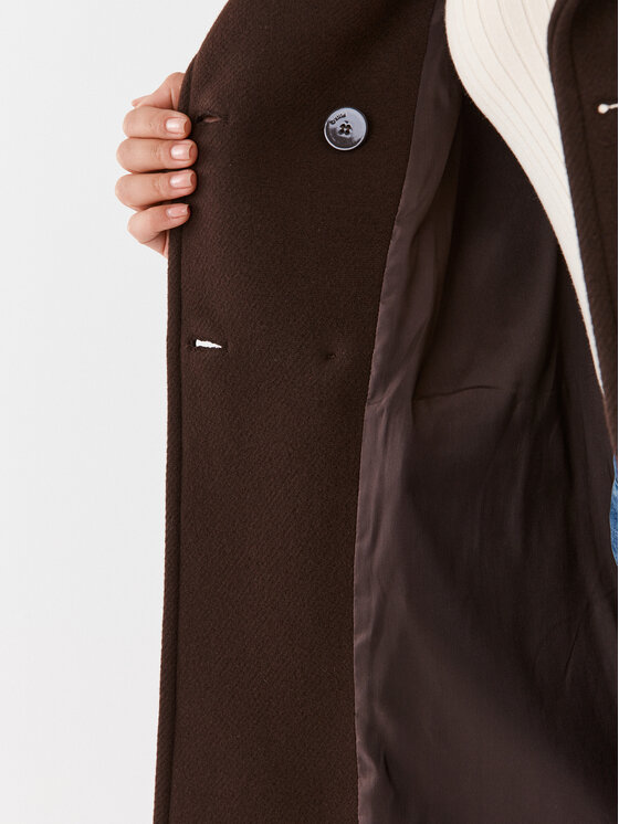 PINKO Pinko Μάλλινο παλτό Effetto 101747 Y7DY Καφέ Regular Fit