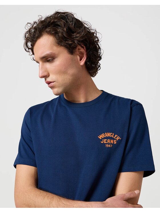 Wrangler Wrangler T-Shirt SMALL LOGO TEE 112362807 Granatowy Regular Fit