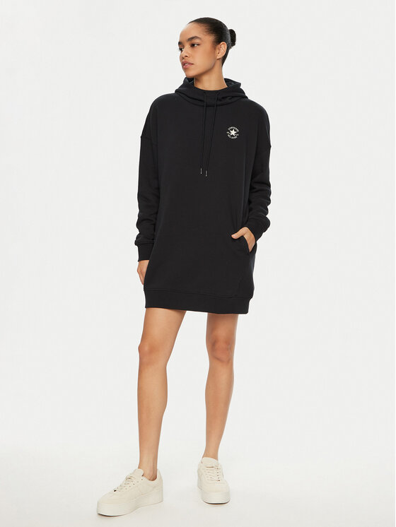 Converse Converse Vsakodnevna obleka 10027071-A01 Črna Loose Fit