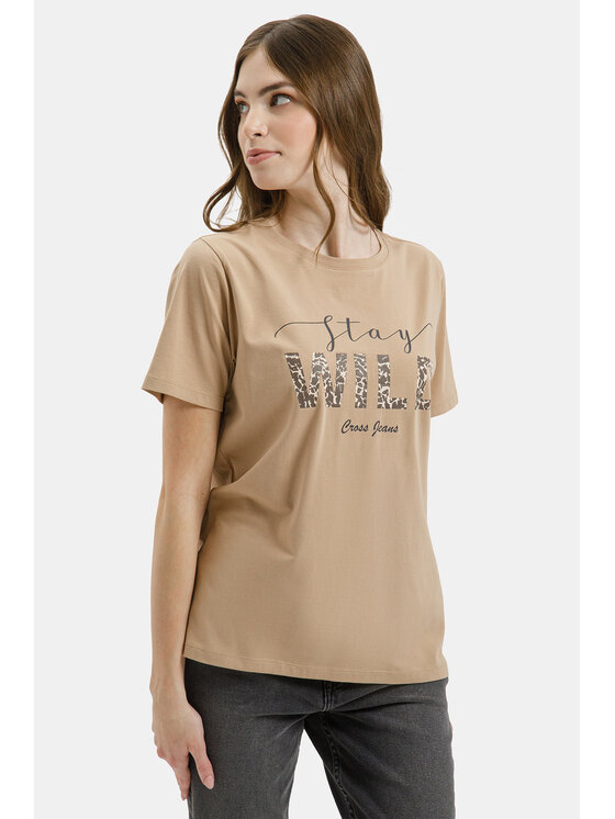 Cross Jeans Cross Jeans T-Shirt 56261-534 Beżowy