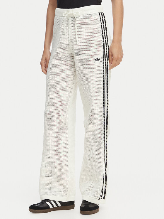 adidas Spodnie dzianinowe Firebird KC6493 Biały Regular Fit
