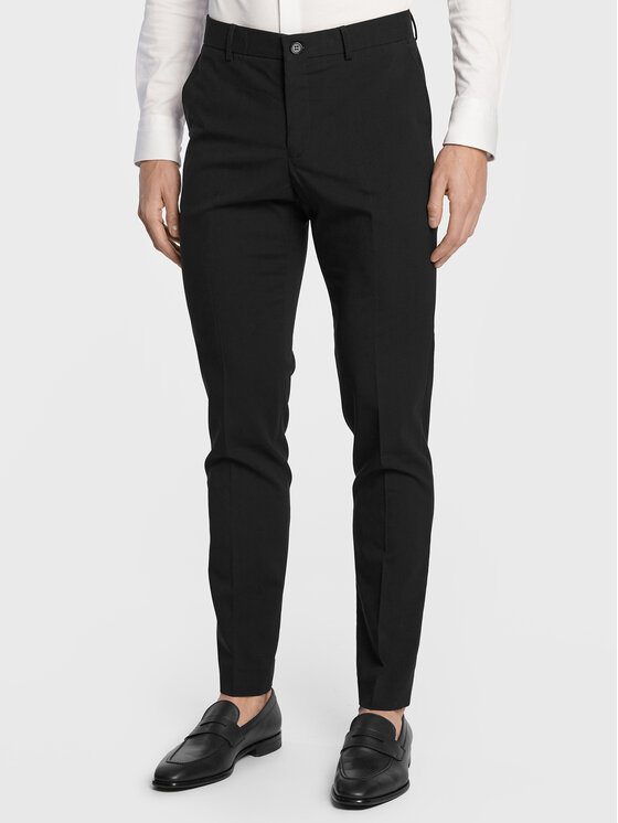 Lindbergh Lindbergh Öltöny 30-61040 Fekete Slim Fit