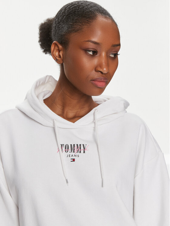 Tommy Jeans Tommy Jeans Bluza Essential Logo DW0DW17797 Biały Relaxed Fit