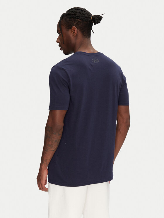 Under Armour Under Armour Marškinėliai Strip Logo 1390203 Tamsiai mėlyna Relaxed Fit