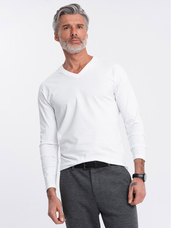 Longsleeve, rozmiar M, Biały, OM-LSBL-0108