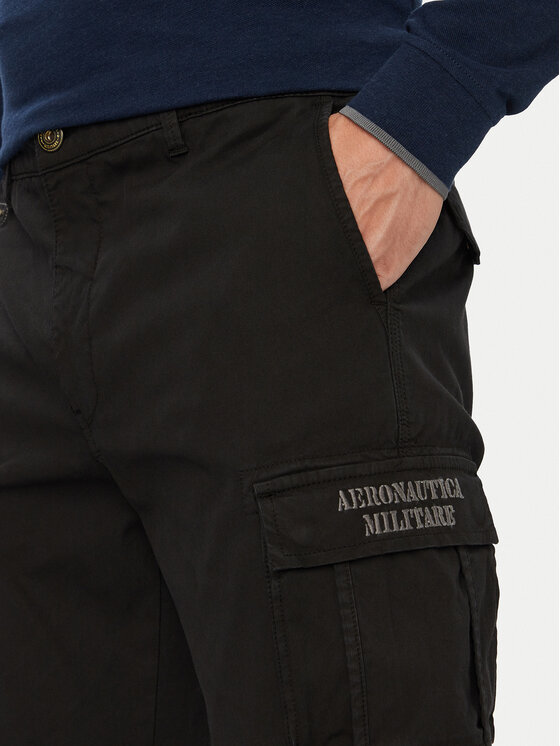 Aeronautica Militare Aeronautica Militare Spodnie cargo 262PA1329UCT02443 Czarny Regular Fit