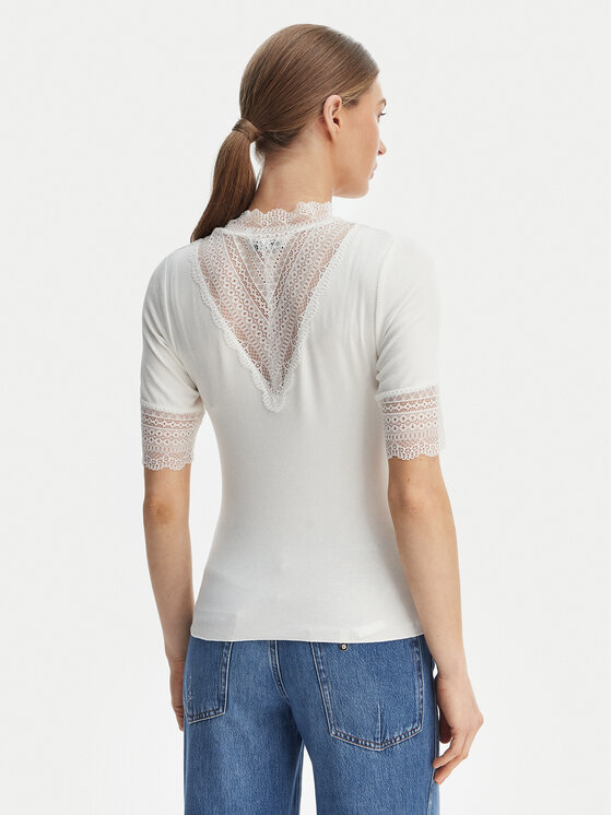 ONLY ONLY Bluzka Tilde 15335353 Biały Slim Fit