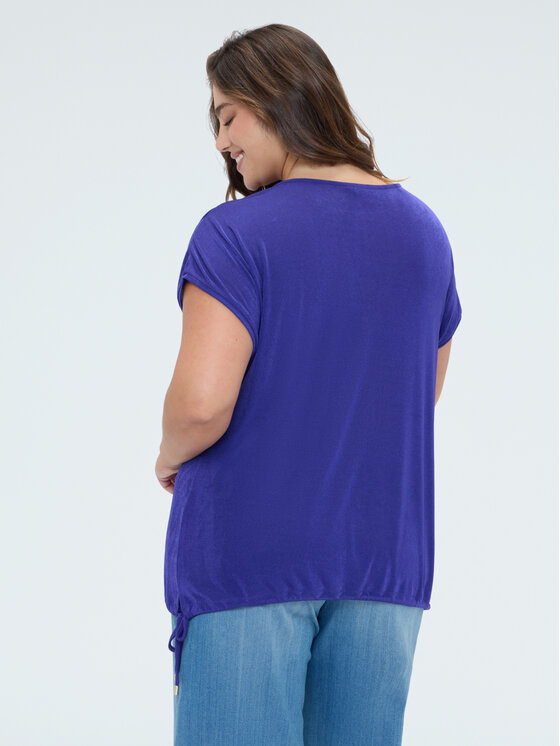 Fiorella Rubino Fiorella Rubino T-Shirt G08ZL009108N029 Fioletowy Boxy Fit