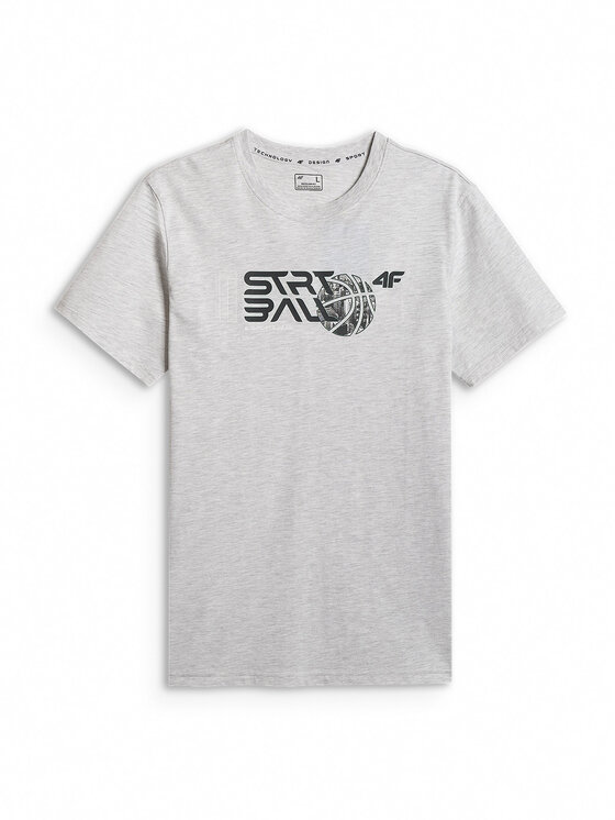 4F 4F T-Shirt ESSENTIAL 2 Szary jasny Regular Fit