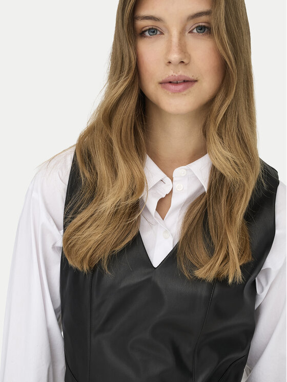 ONLY ONLY Dirbtinės odos suknelė Nelly 15360558 Juoda Slim Fit