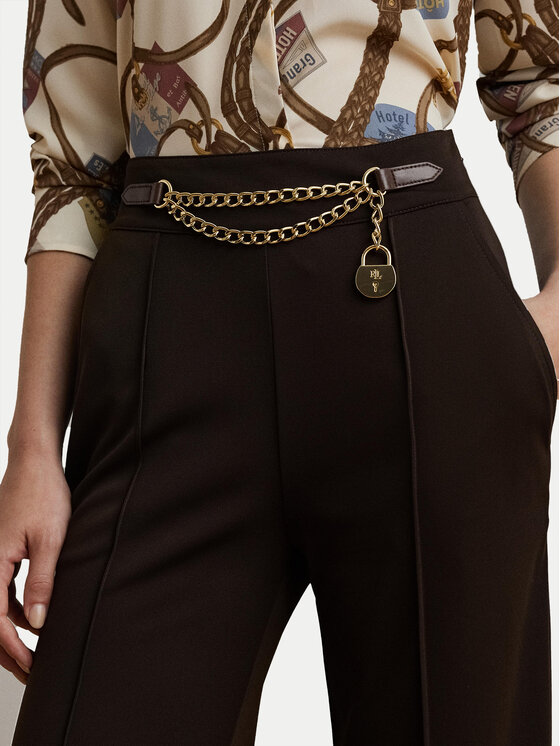 LAUREN RALPH LAUREN LAUREN RALPH LAUREN Spodnie materiałowe 200953573001 Brązowy Wide Leg