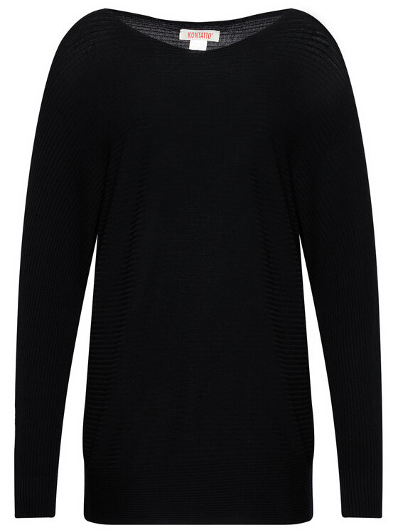 Kontatto Kontatto Pulover 3M7225 Črna Relaxed Fit