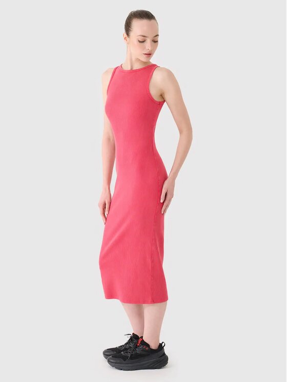 4F 4F Úpletové šaty 4FRSS25TDREF180-54S Ružová Slim Fit