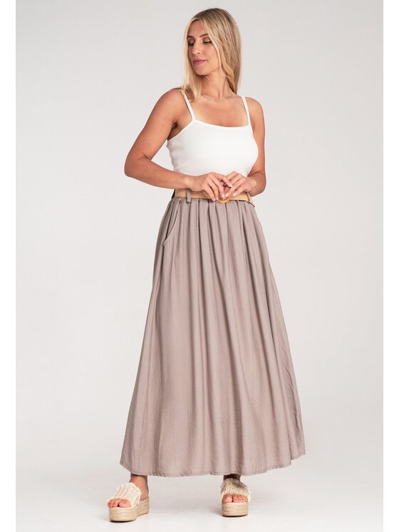 FIGL FIGL Φούστα maxi M1221 Μπεζ Flared Fit