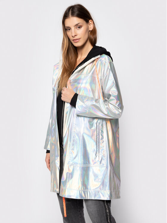 MAX&Co. MAX&Co. Демісезонний плащ Digitale 69019920 Срібний Regular Fit
