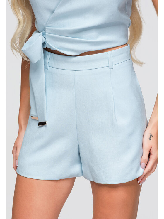 Ombre Ombre Szorty materiałowe OW-ST-E0023 Niebieski Regular Fit