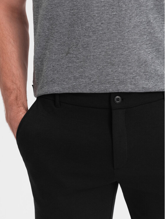 Ombre Ombre Šortky z materiálu OM-SRCS-0126 Černá Slim Fit