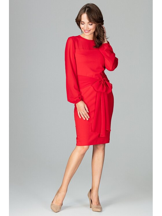 Lenitif Lenitif Vestito K494 Rosso Regular Fit