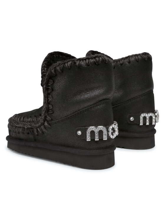Mou Mou Cizme de zăpadă Eskimo 18 With Rhinestones Logo Negru