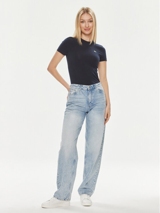 Lacoste Lacoste Футболка TF7218 Cиній Slim Fit