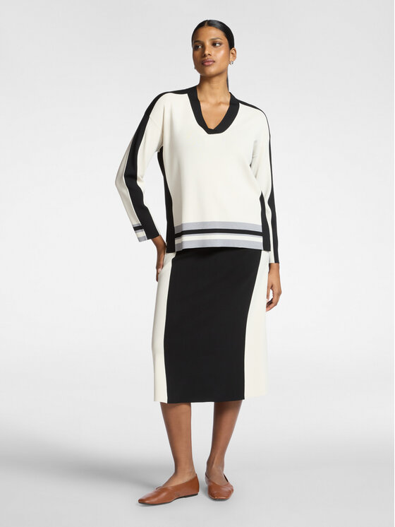 Elena Mirò Elena Mirò Sweter M549Z000690N0B1 Biały Boxy Fit