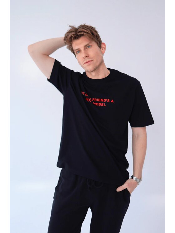 Chiara Wear Chiara Wear T-Shirt T-shirt bawełna z recyklingu oversize HOT MODEL męski Czarny Oversize