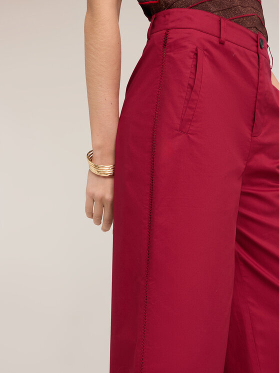 Motivi Motivi Pantaloni di tessuto P00TQ004578N036 Rosso Over Fit