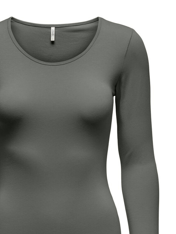 ONLY ONLY Majica Live Love 15204712 Siva Stretch Fit