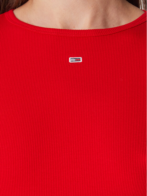 Tommy Jeans Tommy Jeans Μπλουζάκι Essential DW0DW14277 Κόκκινο Slim Fit