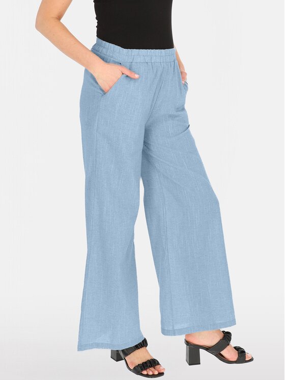 Perso Perso Spodnie damskie PTE252689F Błękitny Regular Fit
