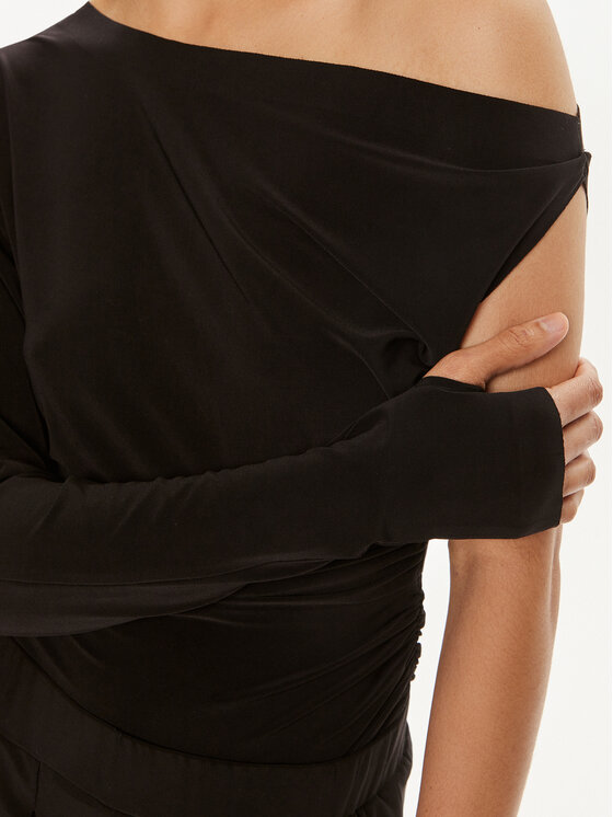 NORMA KAMALI NORMA KAMALI Μπλουζάκι KK4236PLC85001 Μαύρο Slim Fit