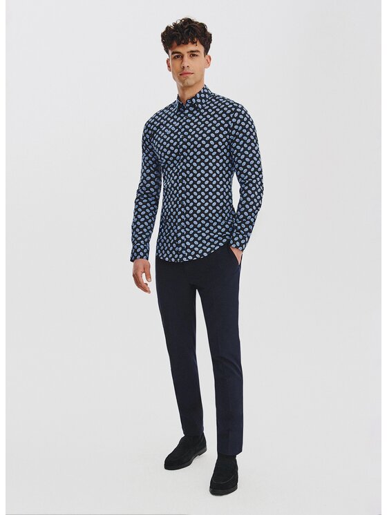 Pako Lorente Pako Lorente Koszula P25WF-1X-005 Granatowy Slim Fit