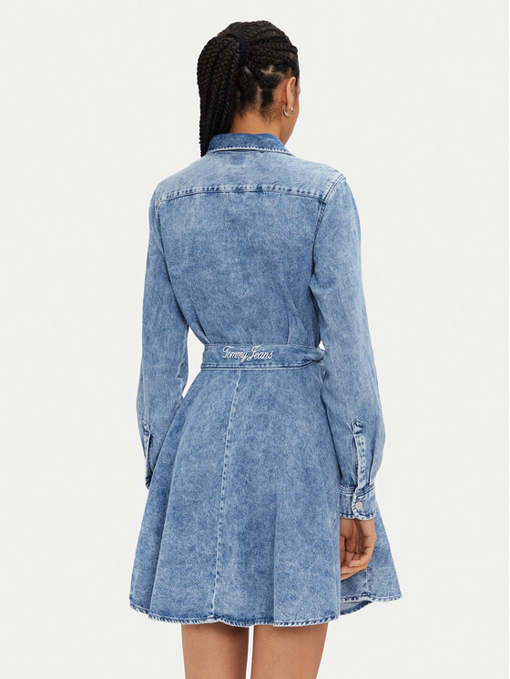Tommy Jeans Tommy Jeans Džinsinė suknelė Chambray DW0DW19813 Mėlyna Regular Fit