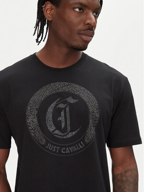 Just Cavalli Just Cavalli T-Shirt 78OAHE22 Czarny Regular Fit