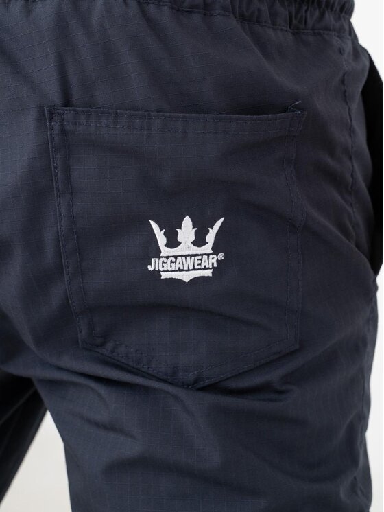 Jigga Wear Jigga Wear Spodnie materiałowe Spodnie Materiałowe Jogger Bojówki Ze Ściągaczem Grantowe Jigga Wear Crown Ripstop Cargo L Granatowy Jogger Fit