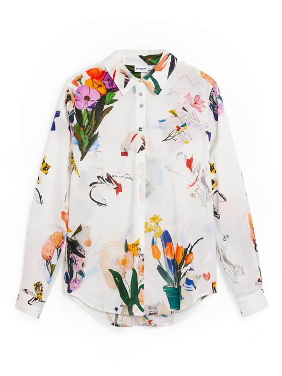 Desigual Desigual Риза Mila 26SWCW21 Бял Regular Fit
