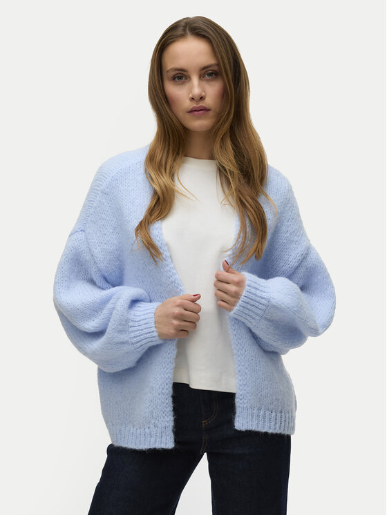 Vero Moda Vero Moda Pletena jopica Maybe 10273101 Svetlo modra Oversize